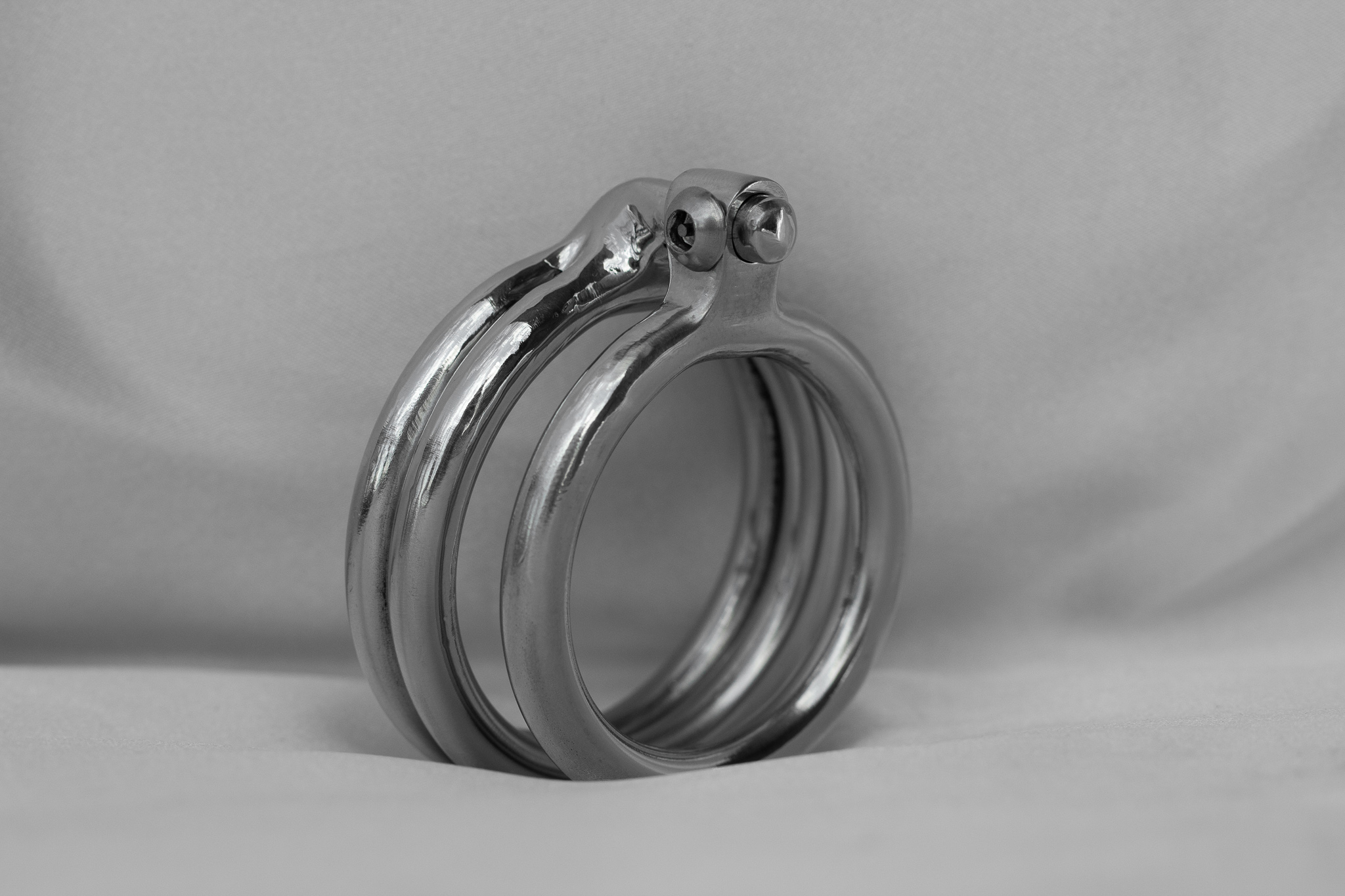 Double Locking Cock Ring Mature Metal