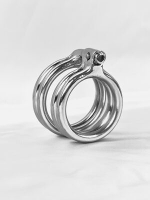 Single Locking Cock Ring - Mature Metal