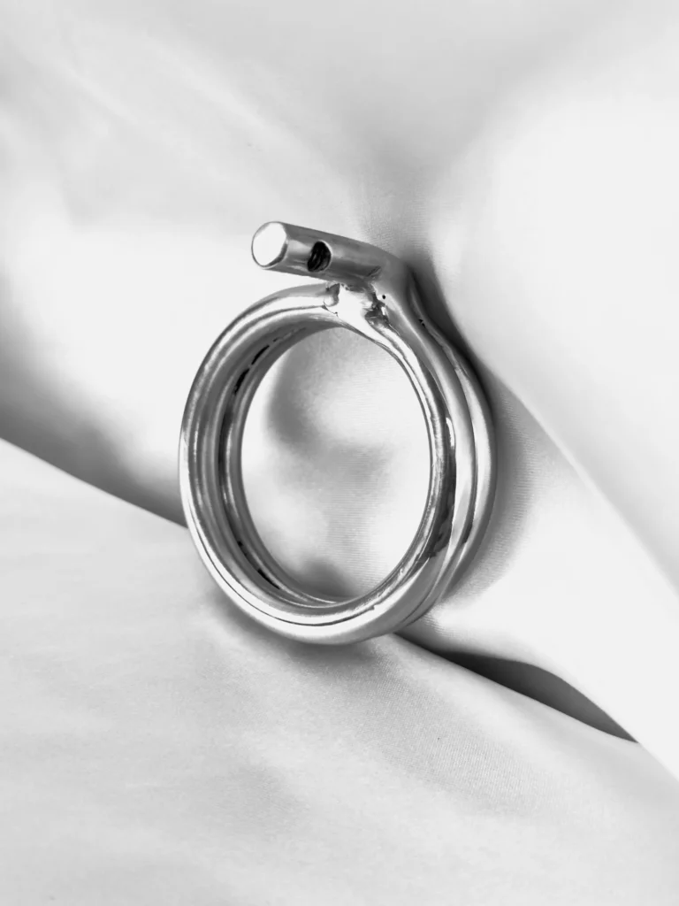 Double base ring for a stainless steel chastity cage