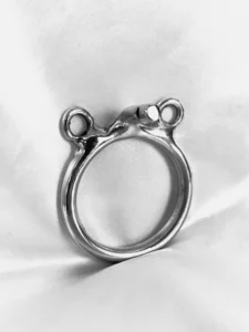 Base Ring Mouse Ears: a chastity base ring with two belt loops
at the top