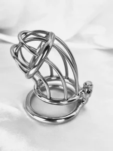 Jail Bird open bar chastity cage, air and water reach every
surface