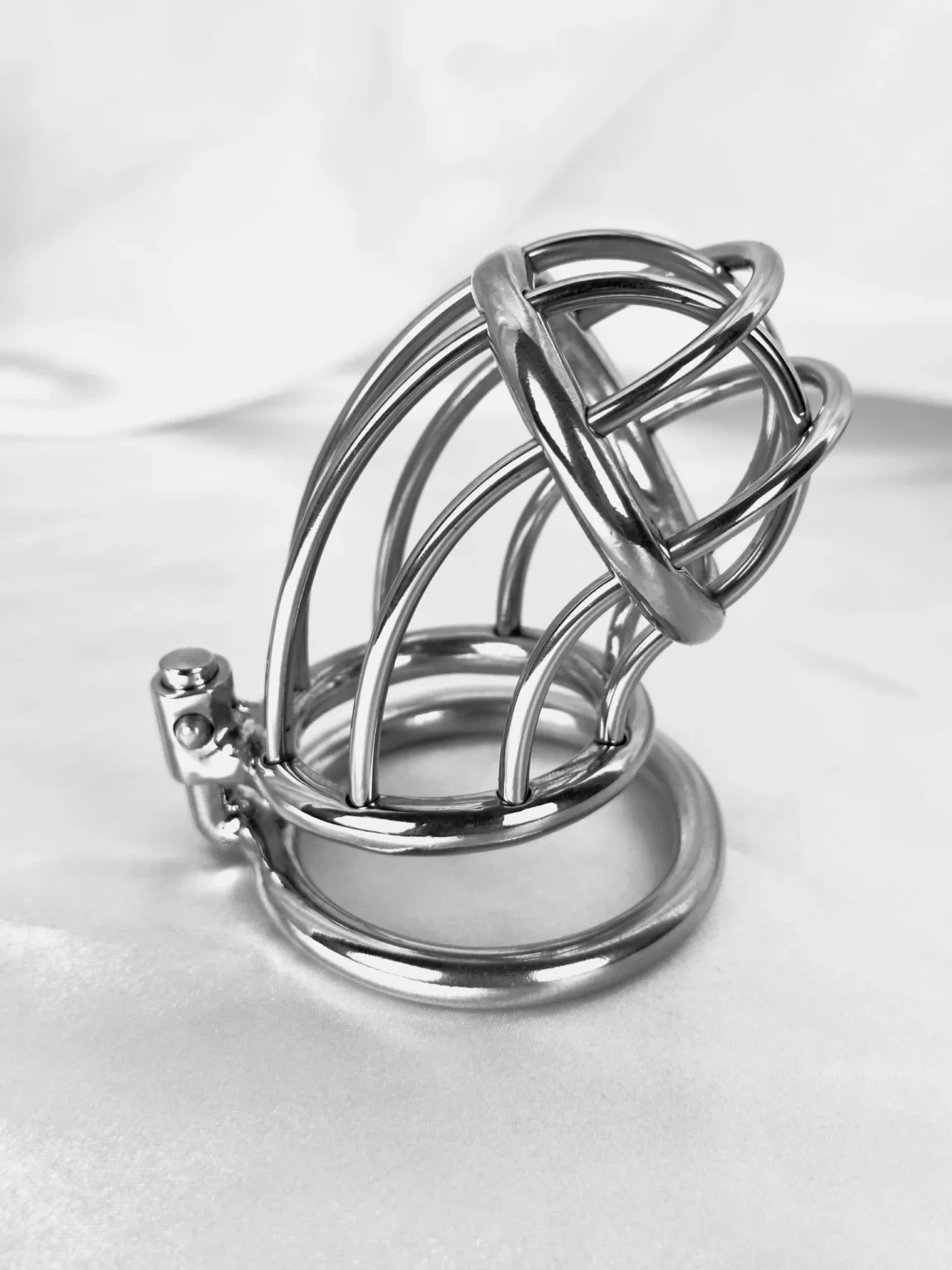 Jail Bird stainless steel chastity cage designed for 24/7 wear
