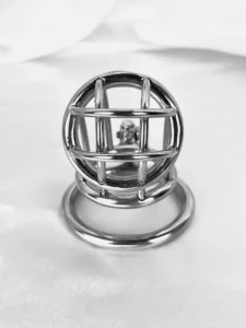 The inside tip of a Jail Bird chastity cage, the hardest part to keep clean